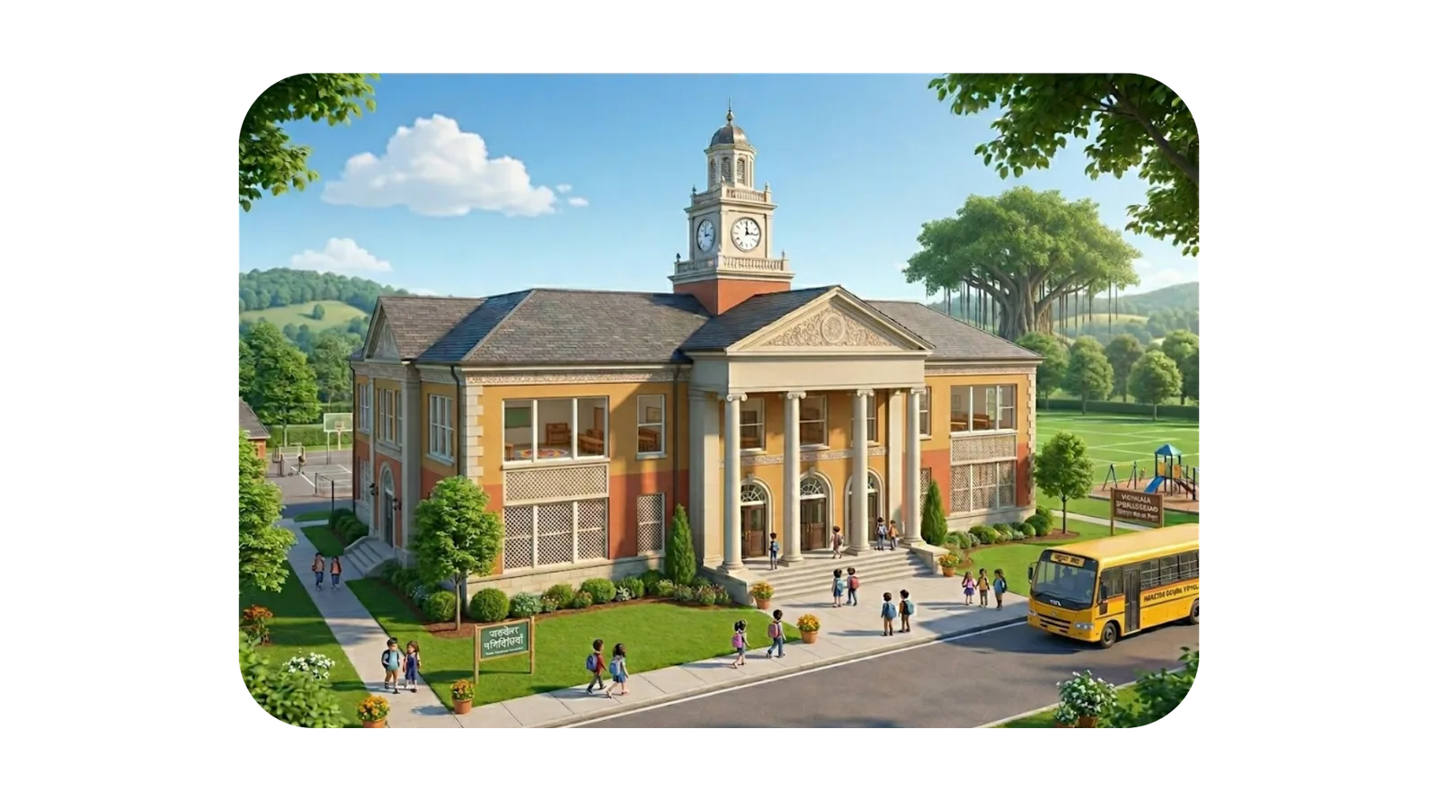 School building or classroom environment